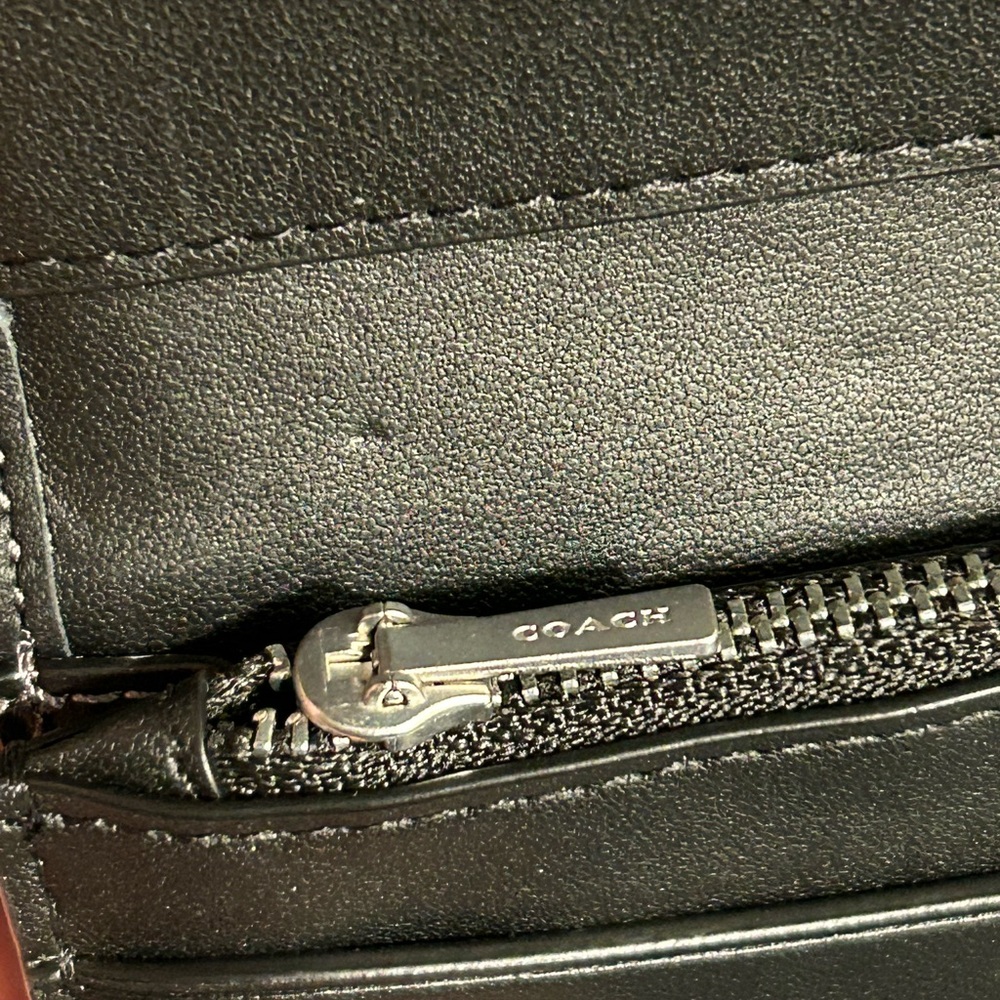 Coach Essential Slim Card Case In Black Crystal Signature Jacquard - Picture 5 of 5